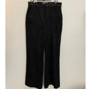 Dear John Fiona High Rise‎ Wide Leg Black Suede Pants, Size 27